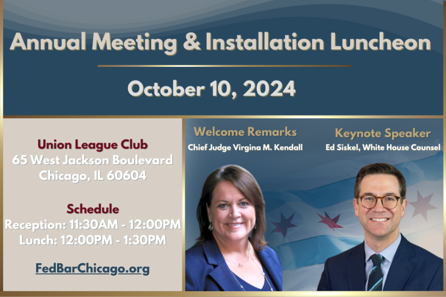 2024 Annual Meeting and Installation Luncheon federal bar association chicago chapter